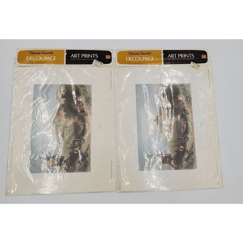 Vintage Patricia Nimocks Decoupage Art Print Rye Sussex Lot Of 2 1972